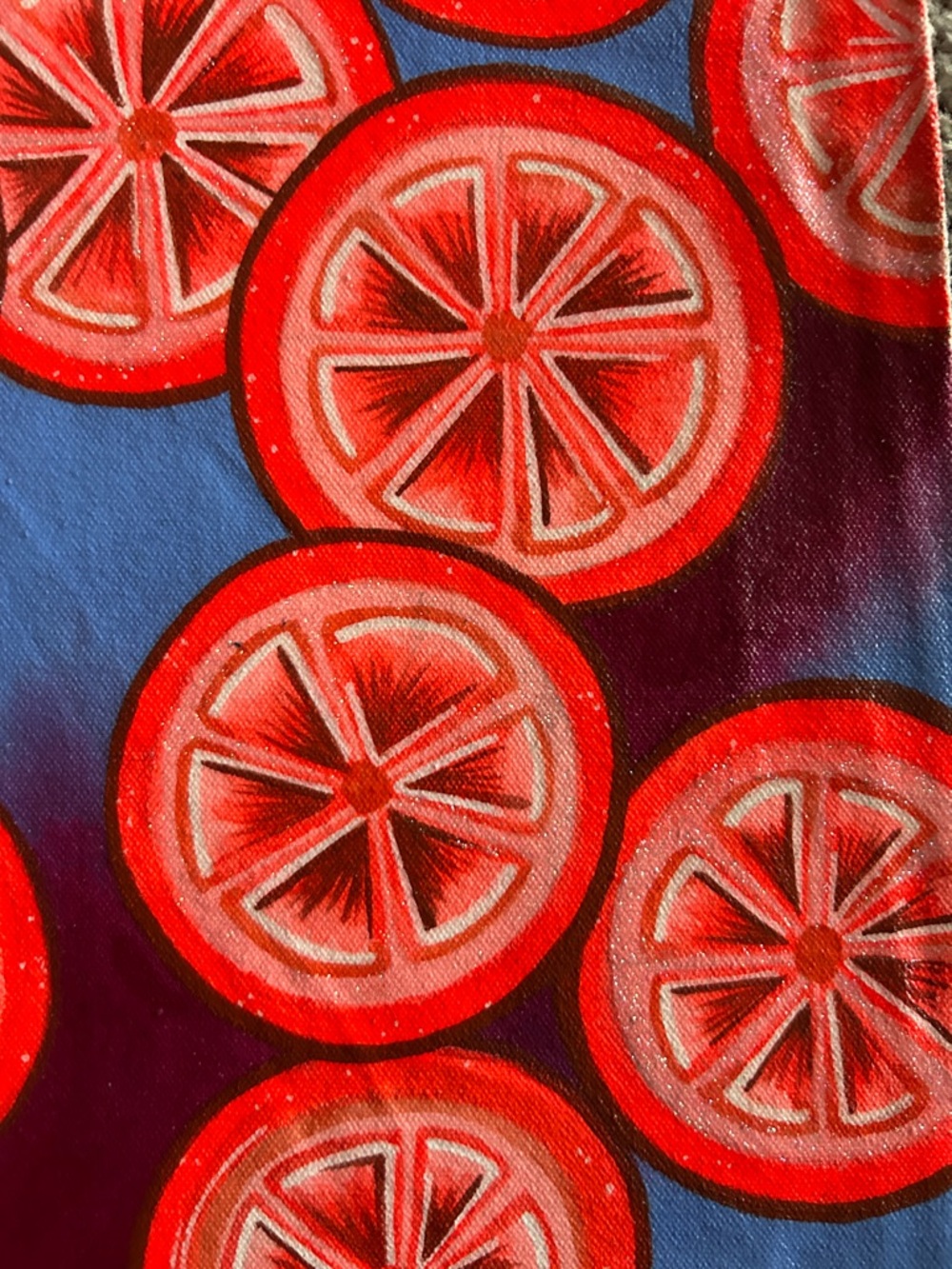 Canvas Tote Bag with Eye motif/ bright neon colors - Picture 5 of 6